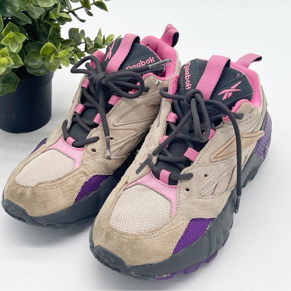 Reebok Aztrek Double Mix Trail Pink/Purple Athletic Shoe Womens Size 5.5 EG8807